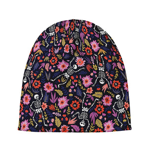 Day Of The Dead Skeleton Pattern Print Beanie