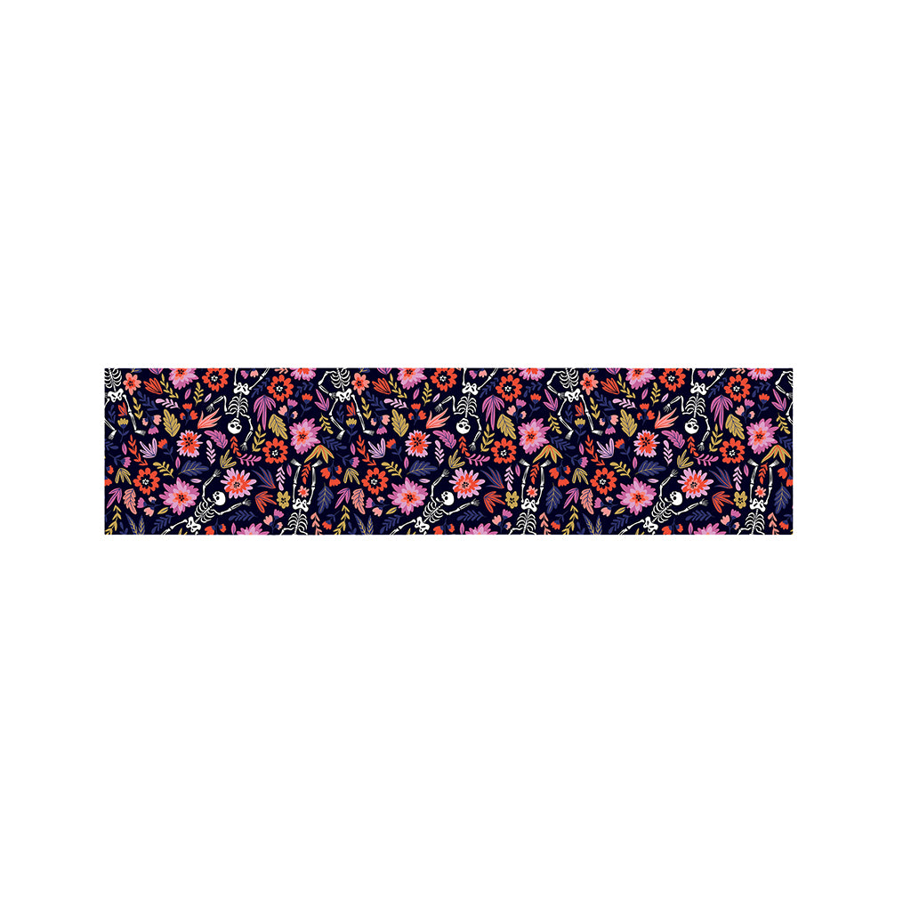Day Of The Dead Skeleton Pattern Print Bed Runner