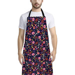 Day Of The Dead Skeleton Pattern Print Bib Apron With Pocket