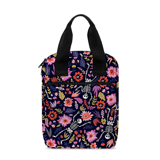 Day Of The Dead Skeleton Pattern Print Bible Tote Bag
