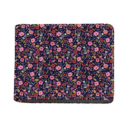 Day Of The Dead Skeleton Pattern Print Bifold Wallet