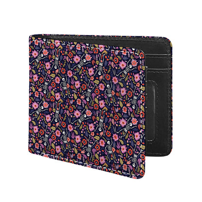 Day Of The Dead Skeleton Pattern Print Bifold Wallet