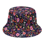 Day Of The Dead Skeleton Pattern Print Bucket Hat