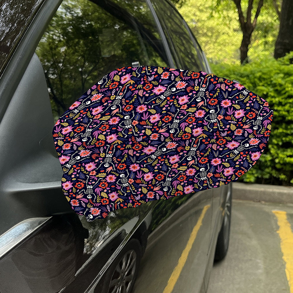 Day Of The Dead Skeleton Pattern Print Car Side Mirror Covers