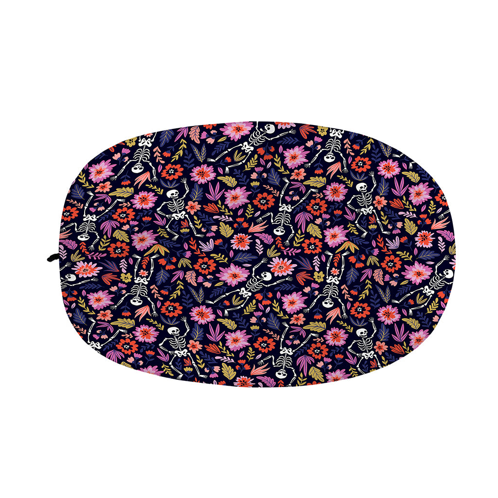 Day Of The Dead Skeleton Pattern Print Car Side Mirror Covers