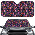 Day Of The Dead Skeleton Pattern Print Car Windshield Sun Shade