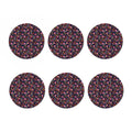 Day Of The Dead Skeleton Pattern Print Coaster Set