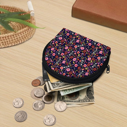 Day Of The Dead Skeleton Pattern Print Coin Purse