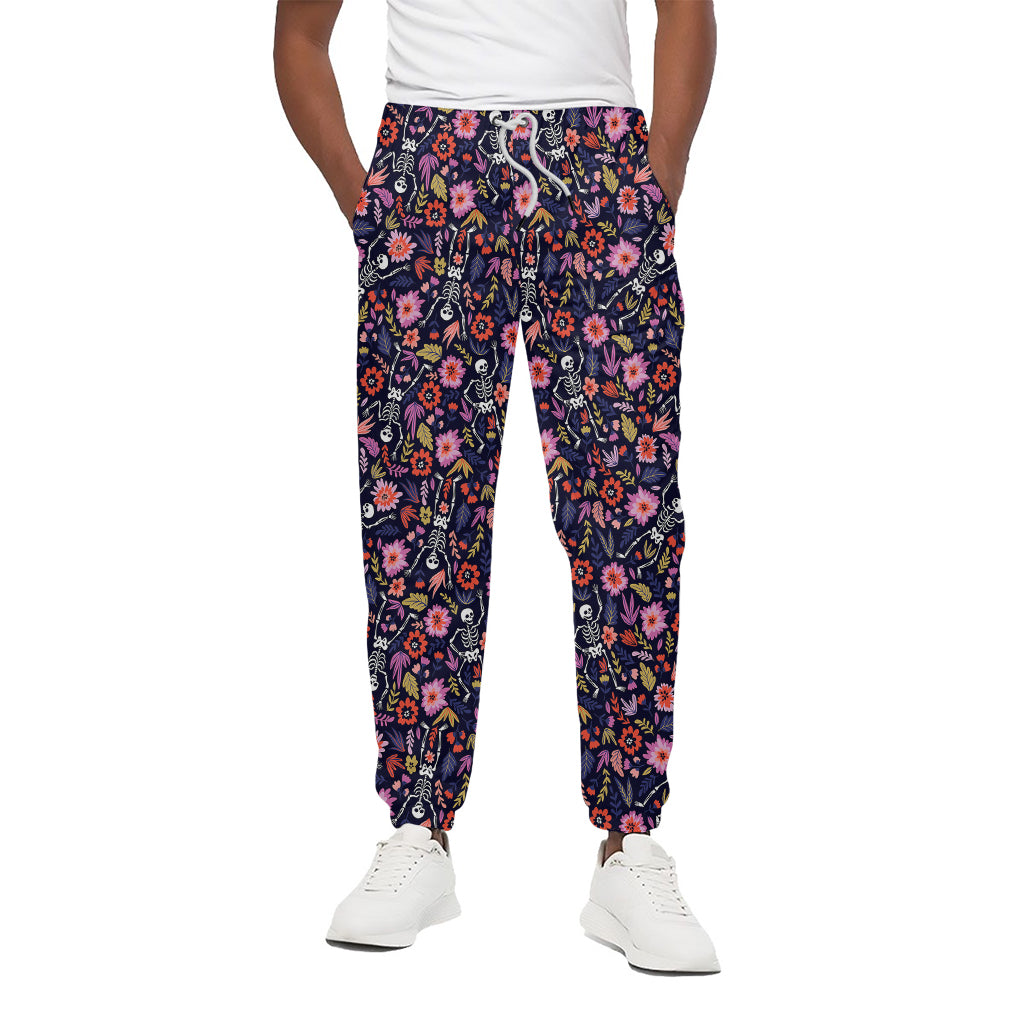 Day Of The Dead Skeleton Pattern Print Cotton Pants