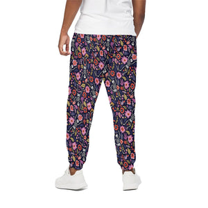 Day Of The Dead Skeleton Pattern Print Cotton Pants