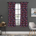 Day Of The Dead Skeleton Pattern Print Grommet Curtain Panels