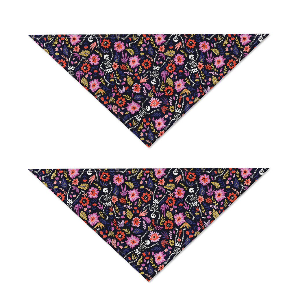 Day Of The Dead Skeleton Pattern Print Dog Bandana