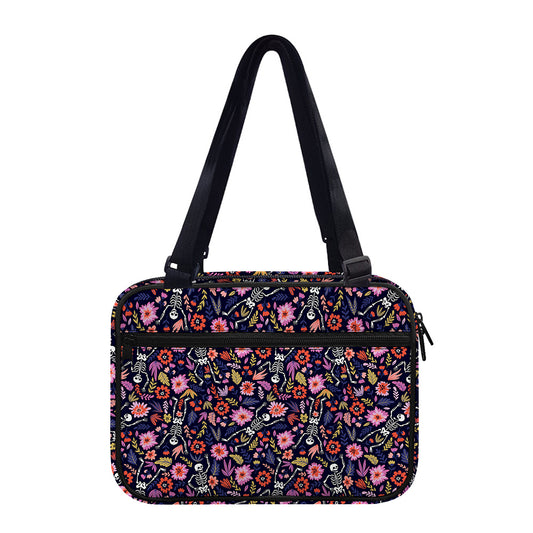 Day Of The Dead Skeleton Pattern Print Double Strap Bible Bag