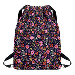 Day Of The Dead Skeleton Pattern Print Drawstring Backpack