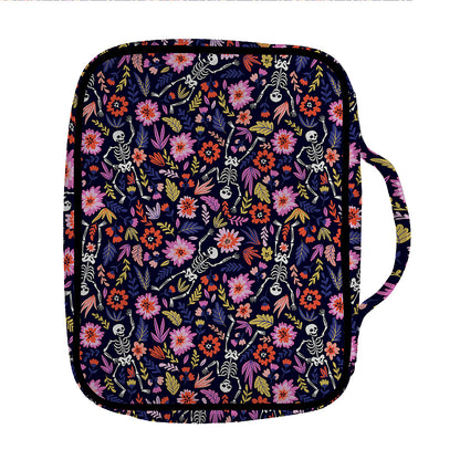 Day Of The Dead Skeleton Pattern Print Front Pocket Bible Bag
