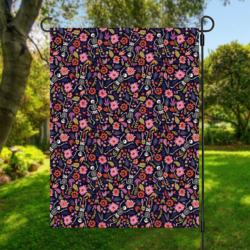 Day Of The Dead Skeleton Pattern Print Garden Flag