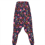 Day Of The Dead Skeleton Pattern Print Hammer Pants