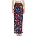Day Of The Dead Skeleton Pattern Print High Slit Maxi Skirt