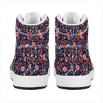 Day Of The Dead Skeleton Pattern Print High Top Leather Sneakers