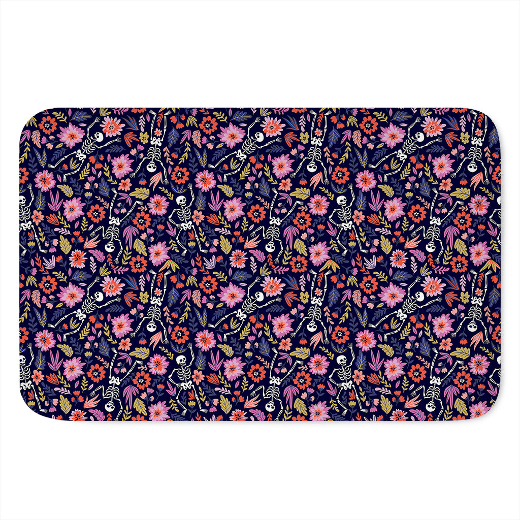 Day Of The Dead Skeleton Pattern Print Indoor Door Mat