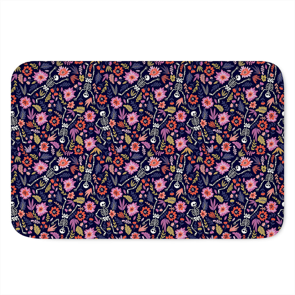 Day Of The Dead Skeleton Pattern Print Indoor Door Mat