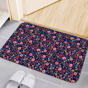 Day Of The Dead Skeleton Pattern Print Indoor Door Mat