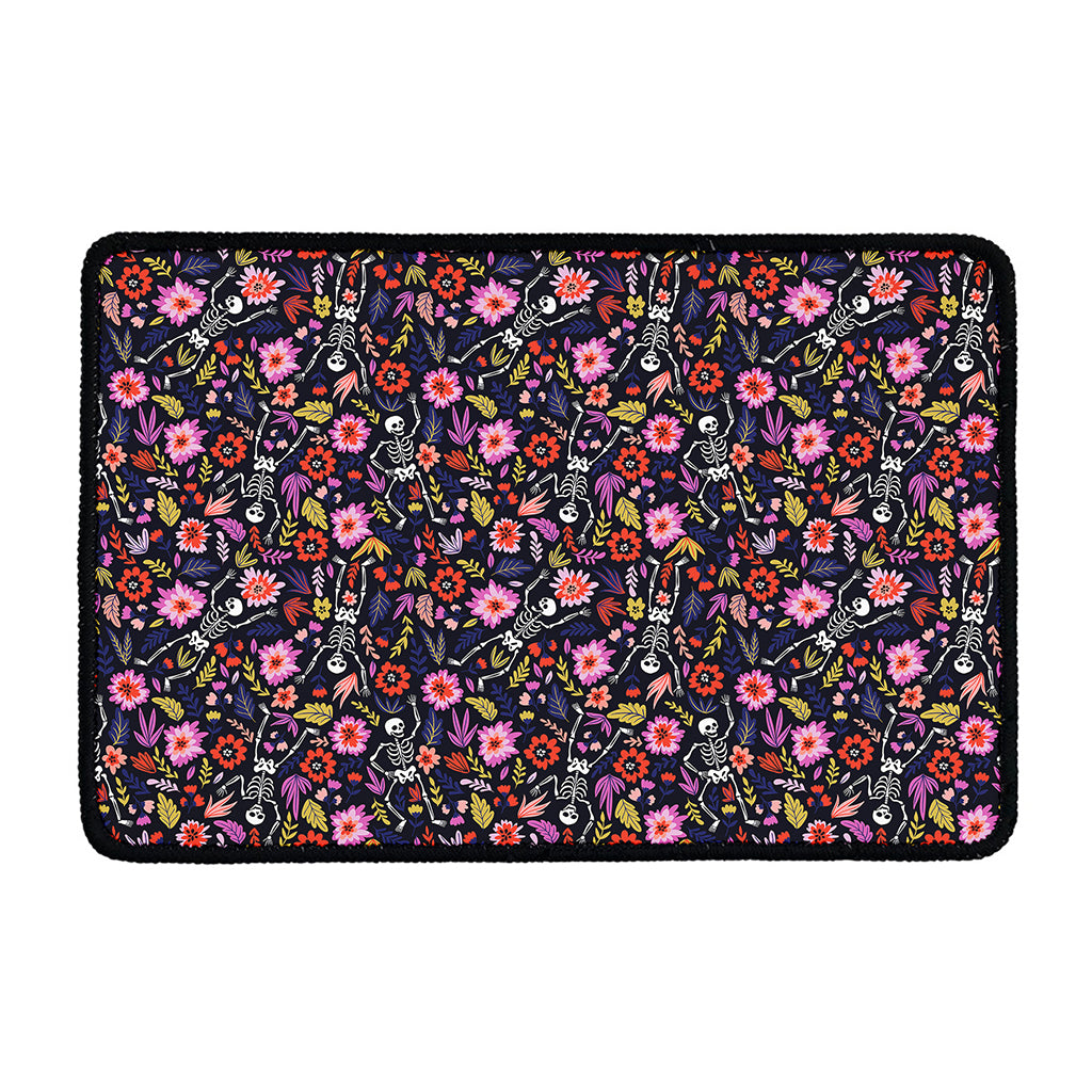 Day Of The Dead Skeleton Pattern Print Kitchen Mat