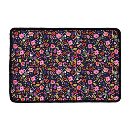 Day Of The Dead Skeleton Pattern Print Kitchen Mat
