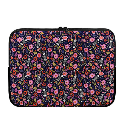 Day Of The Dead Skeleton Pattern Print Laptop Sleeve
