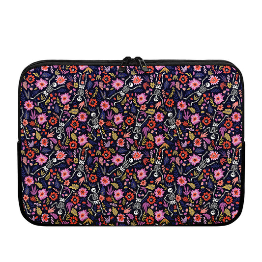 Day Of The Dead Skeleton Pattern Print Laptop Sleeve