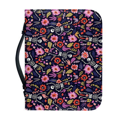 Day Of The Dead Skeleton Pattern Print Leather Bible Cover