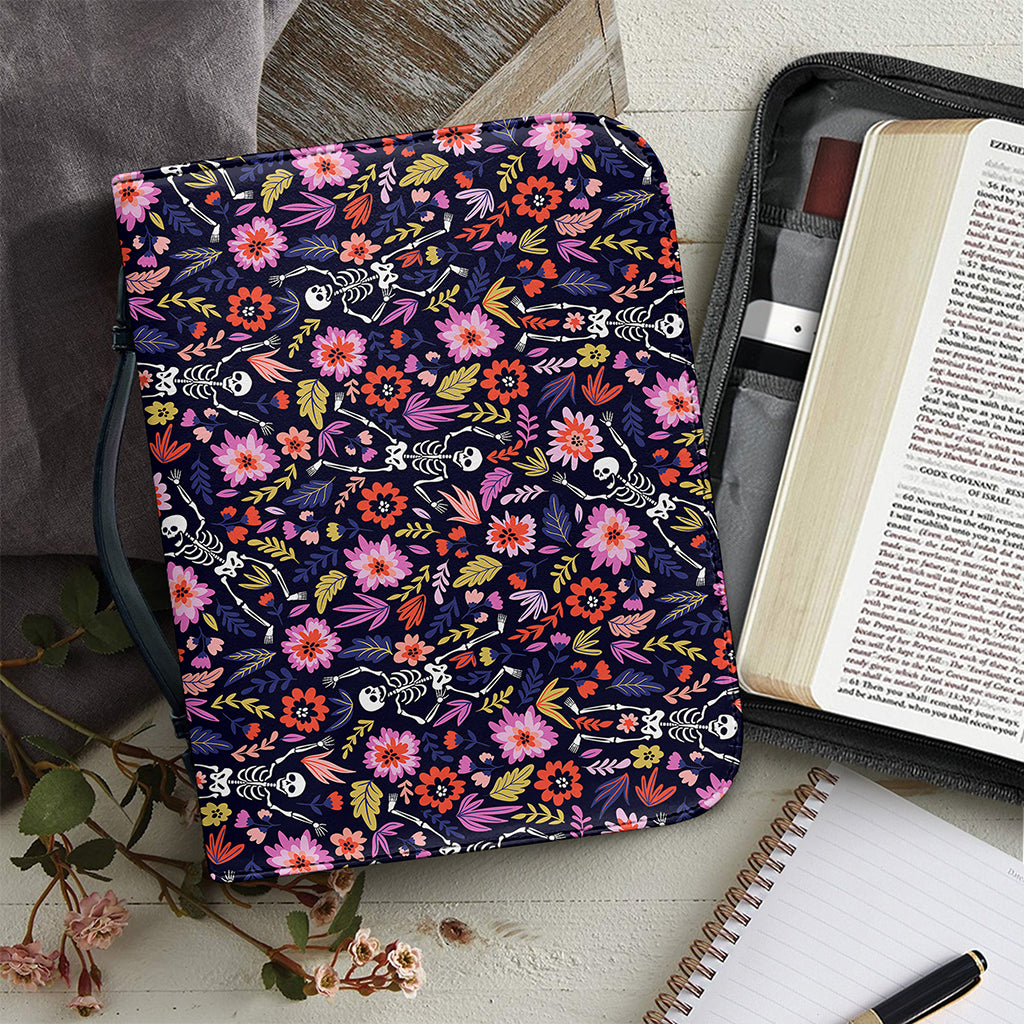 Day Of The Dead Skeleton Pattern Print Leather Bible Cover