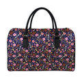 Day Of The Dead Skeleton Pattern Print Leather Duffel Bag