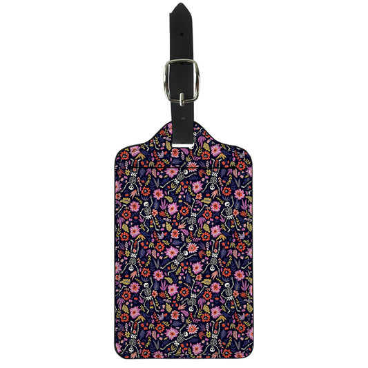 Day Of The Dead Skeleton Pattern Print Luggage Tag