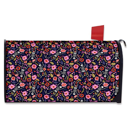 Day Of The Dead Skeleton Pattern Print Mailbox Cover