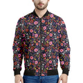 Day Of The Dead Skeleton Pattern Print Men's Bomber Jacket