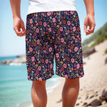 Day Of The Dead Skeleton Pattern Print Men's Cargo Shorts