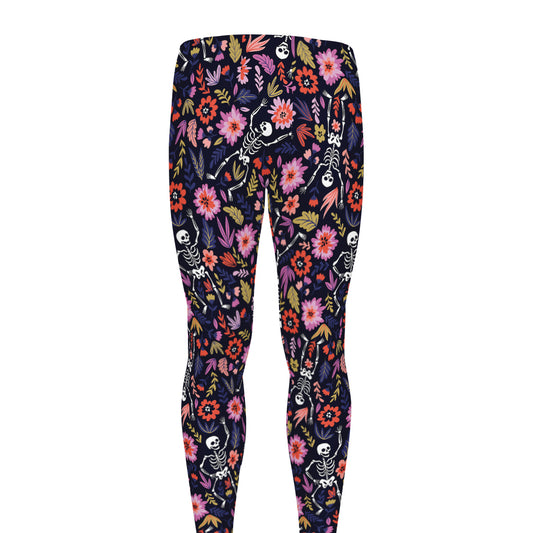 Day Of The Dead Skeleton Pattern Print Men's leggings