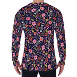 Day Of The Dead Skeleton Pattern Print Men's Long Sleeve T-Shirt