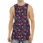 Day Of The Dead Skeleton Pattern Print Men's Muscle Tank Top