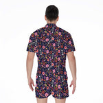 Day Of The Dead Skeleton Pattern Print Men's Rompers