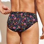 Day Of The Dead Skeleton Pattern Print Men's Swim Briefs