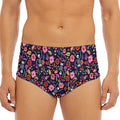 Day Of The Dead Skeleton Pattern Print Men's Triangle Swim Briefs