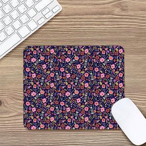 Day Of The Dead Skeleton Pattern Print Mouse Pad