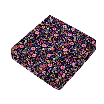 Day Of The Dead Skeleton Pattern Print Outdoor Seat Cushion Cover