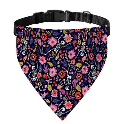 Day Of The Dead Skeleton Pattern Print Over The Collar Dog Bandana