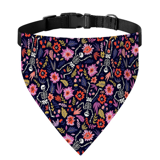 Day Of The Dead Skeleton Pattern Print Over The Collar Dog Bandana