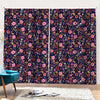 Day Of The Dead Skeleton Pattern Print Pencil Pleat Curtains