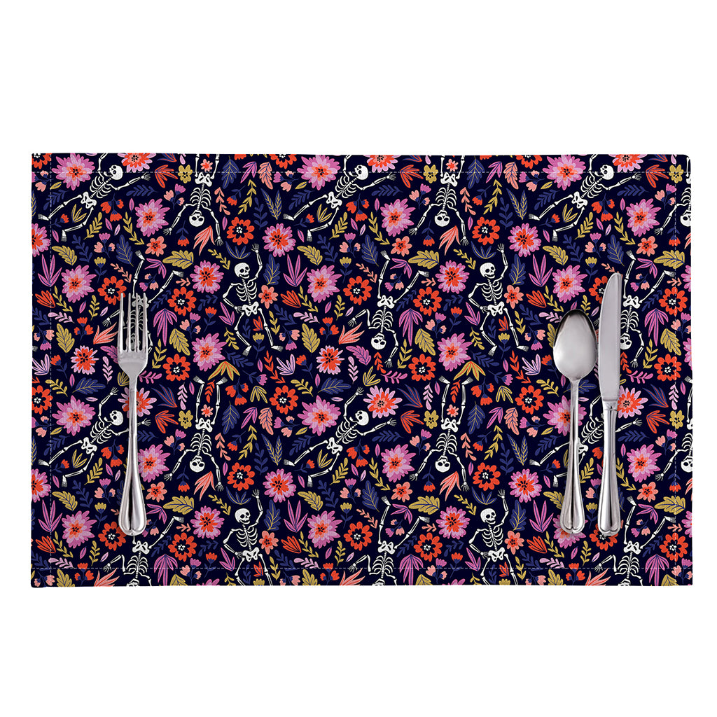 Day Of The Dead Skeleton Pattern Print Placemat