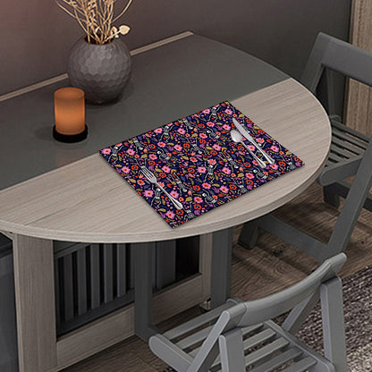 Day Of The Dead Skeleton Pattern Print Placemat